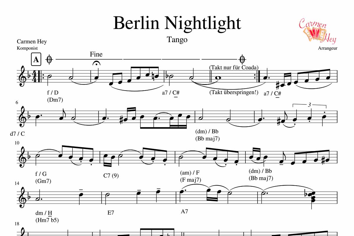 Vorschau Notenbild Berlin Nightlight