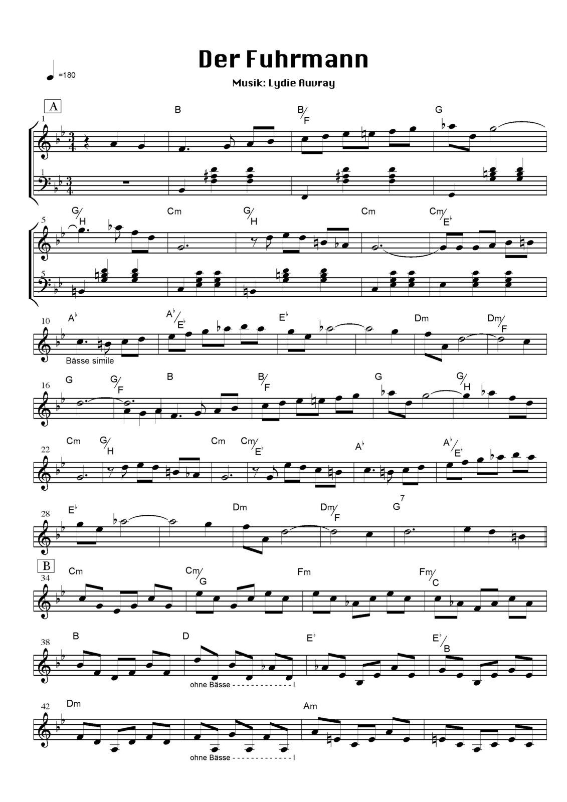 Der Fuhrmann Noten_Seite_1